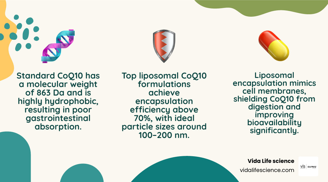 Liposomal CoQ10 vs standard CoQ10 absorption comparison infographic infographic