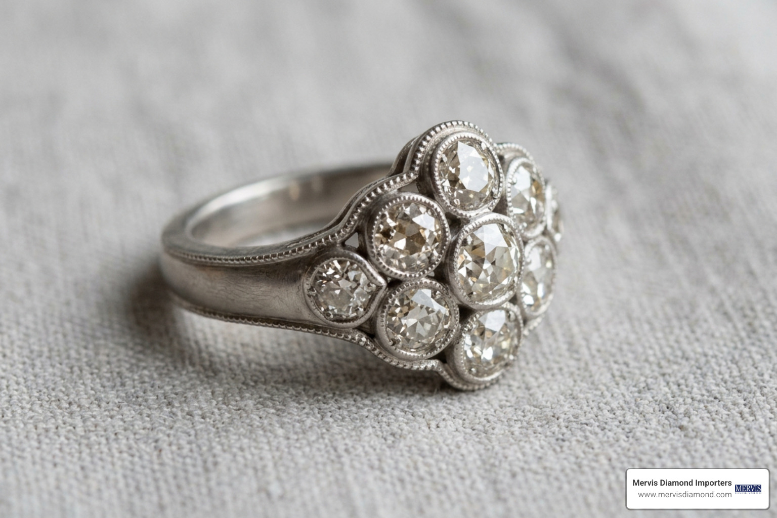 modern setting incorporating repurposed antique diamonds modern setting incorporating repurposed antique diamonds