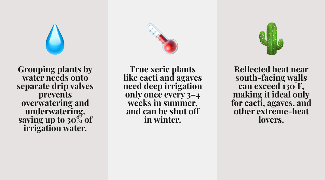 Infographic explaining drip valve hydrozoning setup for low desert landscapes infographic Infographic explaining drip valve hydrozoning setup for low desert landscapes infographic