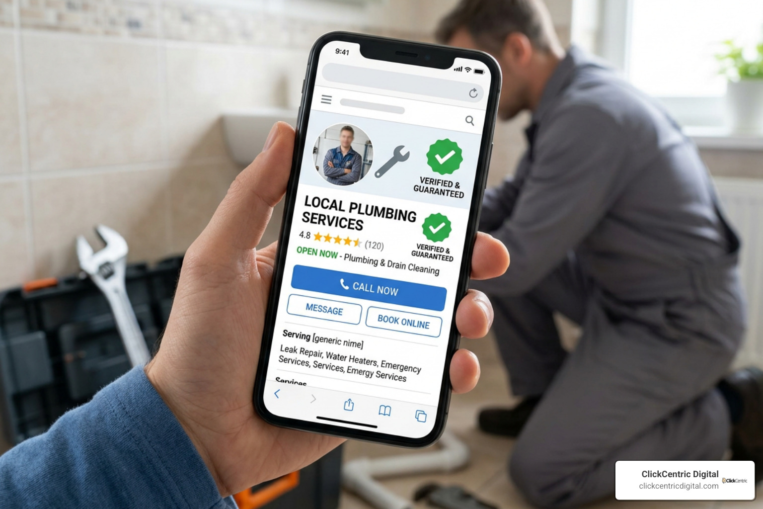 Google Guaranteed badge displayed on a verified local business listing profile Google Guaranteed badge displayed on a verified local business listing profile