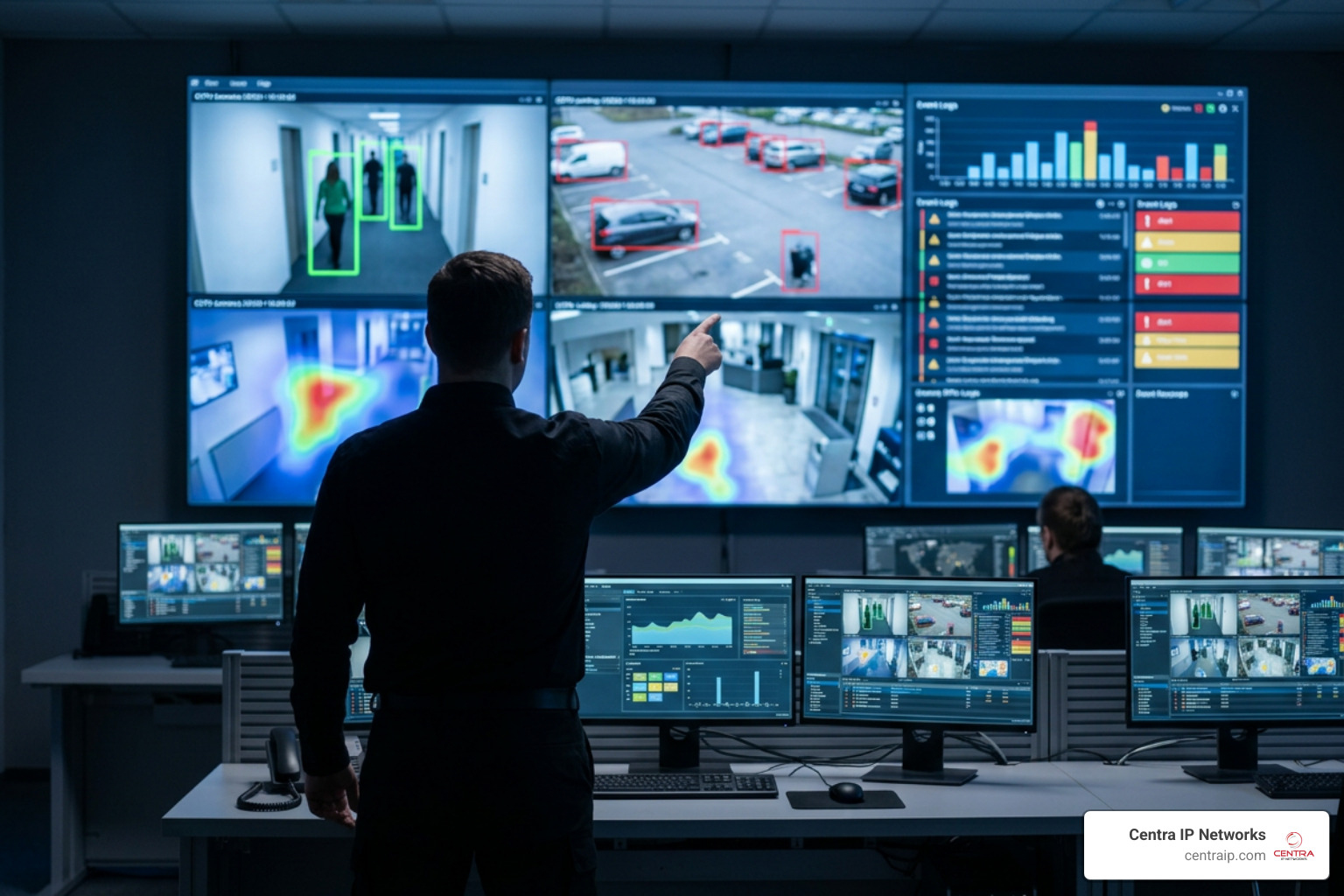 AI analytics dashboard showing real-time event tracking and object detection AI analytics dashboard showing real-time event tracking and object detection