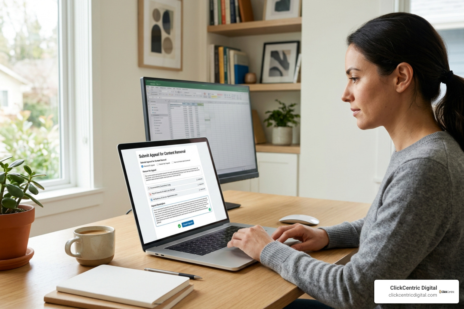 Completed Google review appeal submission form with documented evidence