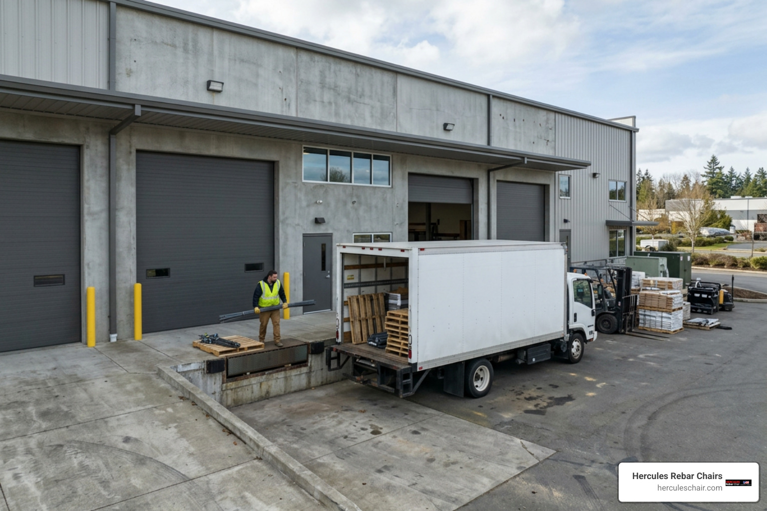 drive-up access bay doors at a trade storage facility
