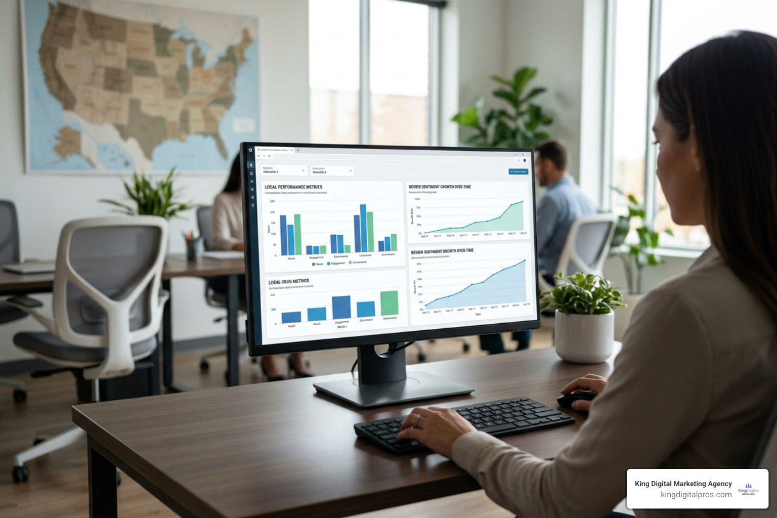 Analytics report displaying local business performance metrics and review sentiment growth Analytics Report Displaying Local Business Performance Metrics And Review Sentiment Growth