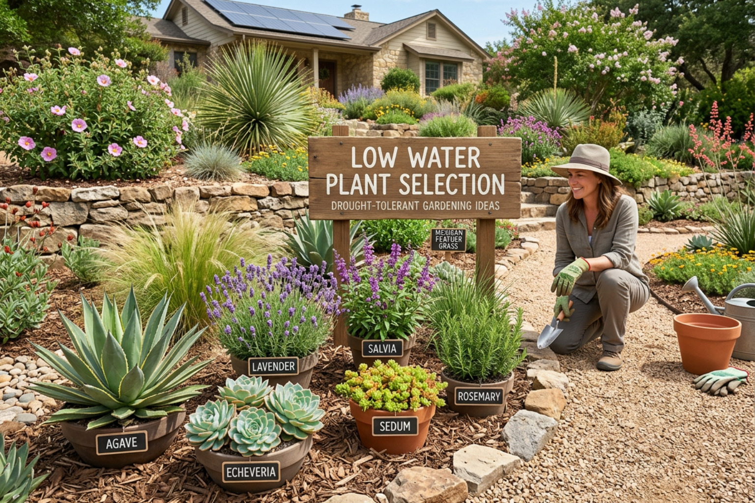 Sonoran desert plant selections on cart at local nursery Sonoran desert plant selections on cart at local nursery