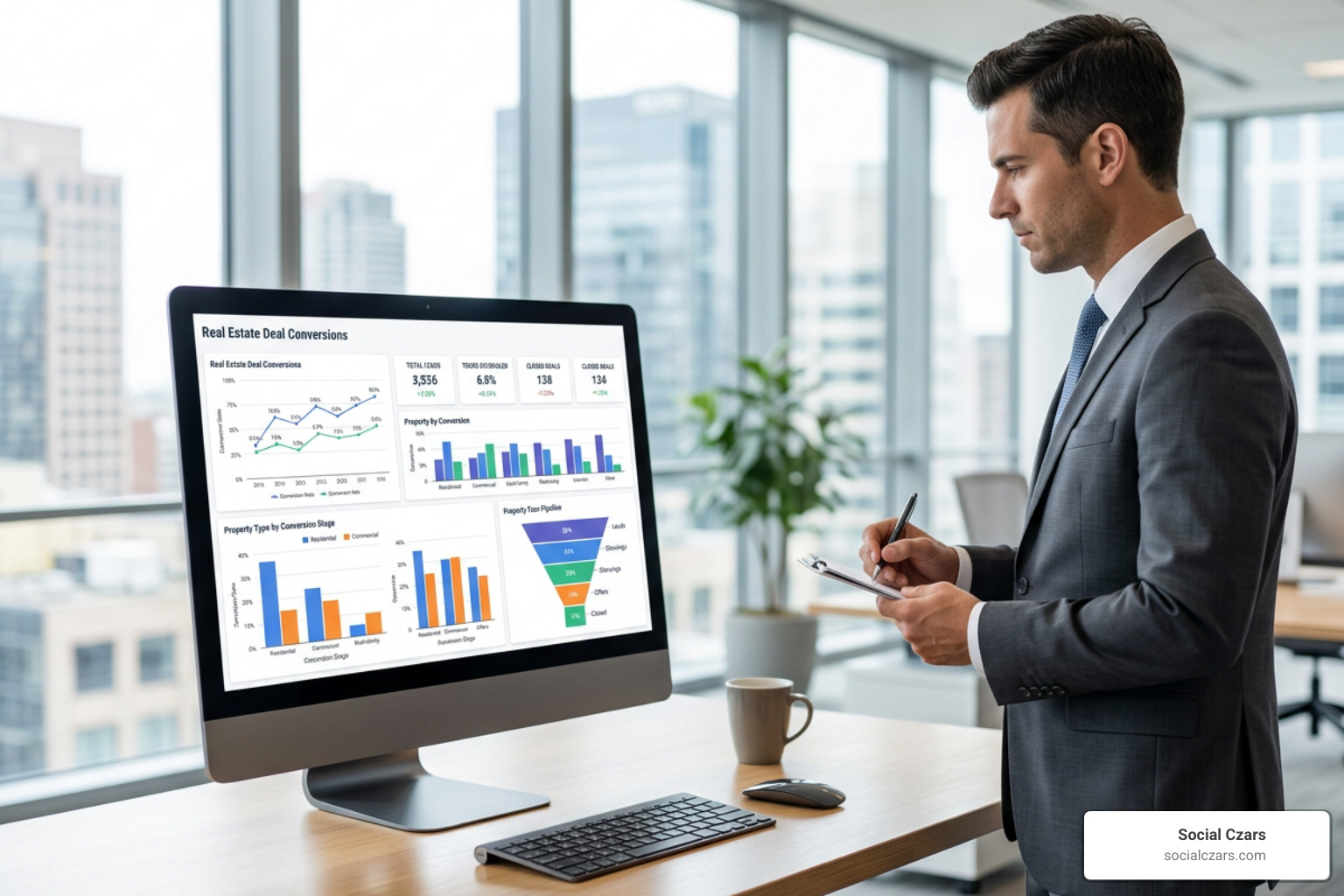 analytics dashboard tracking real estate deal conversions