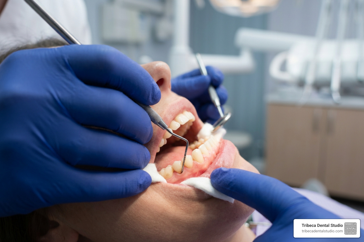 periodontal probe measuring deep gum pocket depth