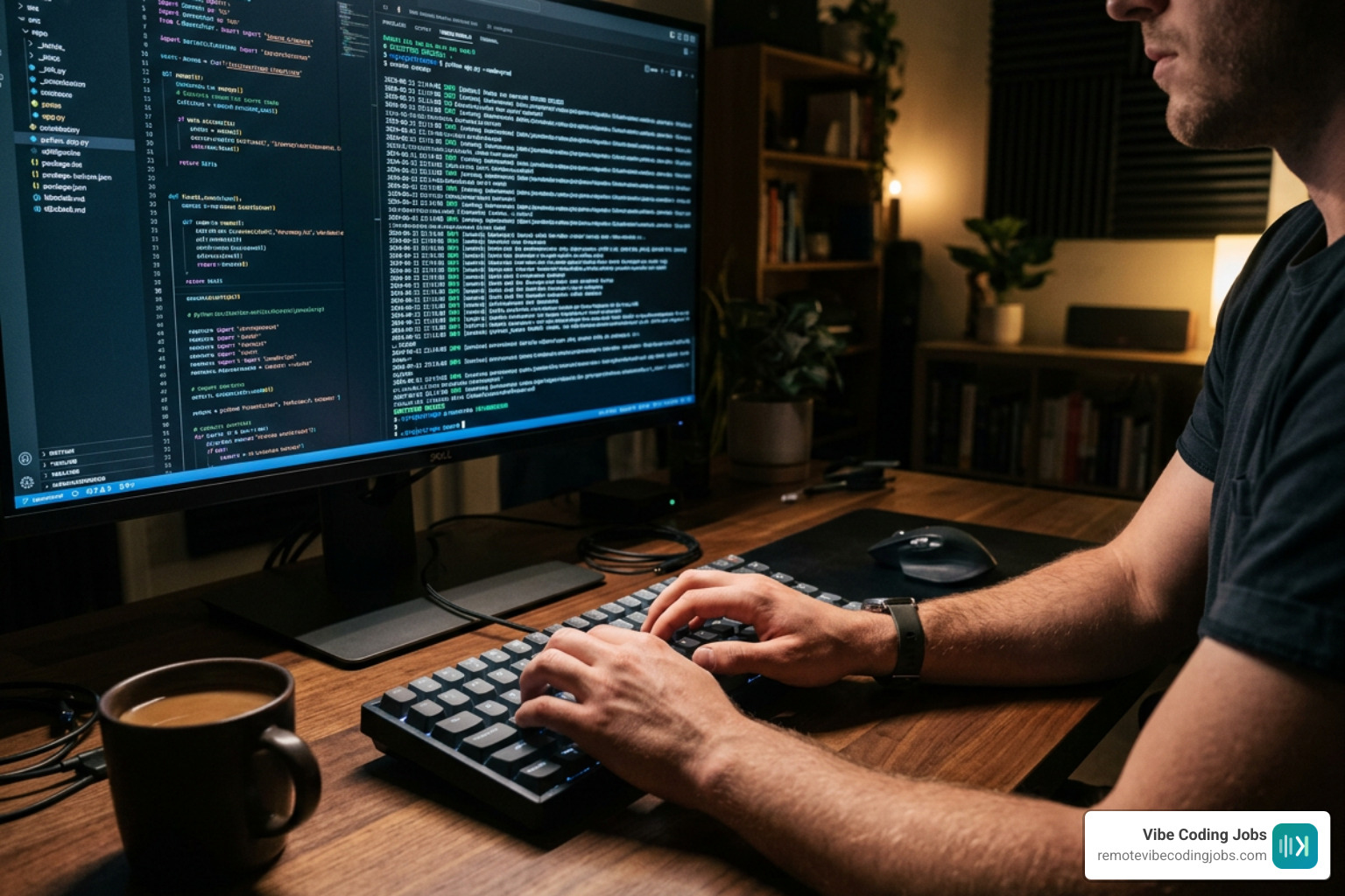 Developer terminal interface showing Claude Code CLI integration and agent execution