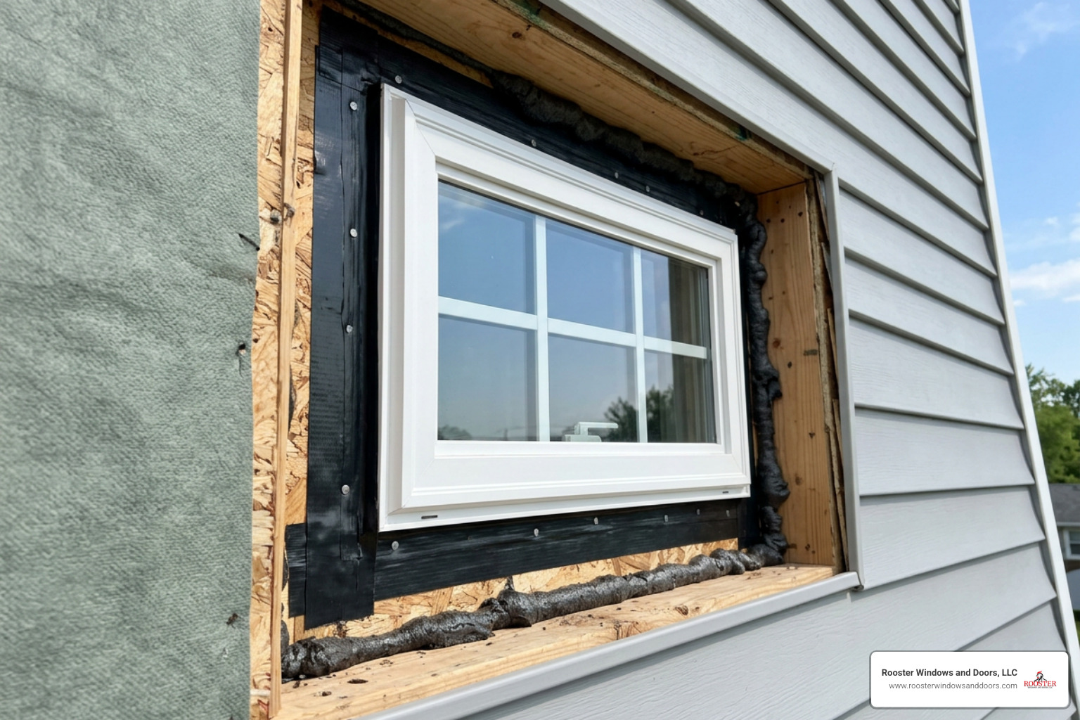properly flashed window rough opening with flashing tape and foam properly flashed window rough opening with flashing tape and foam