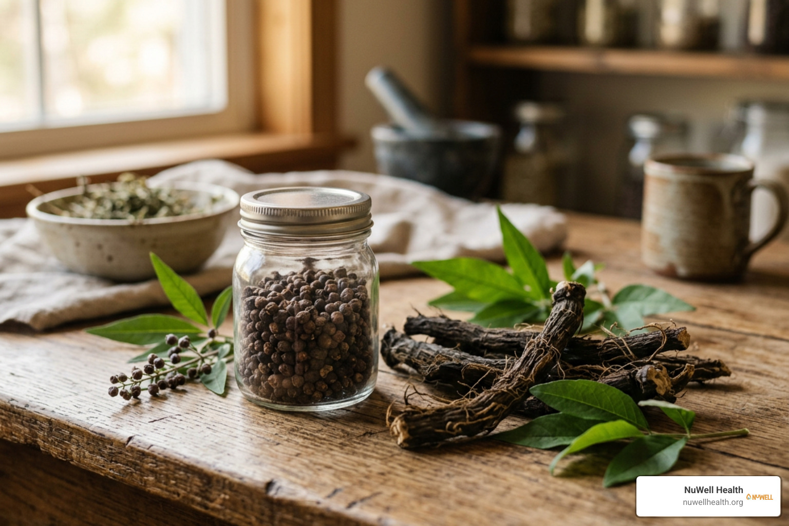 active botanicals including vitex berry and black cohosh root