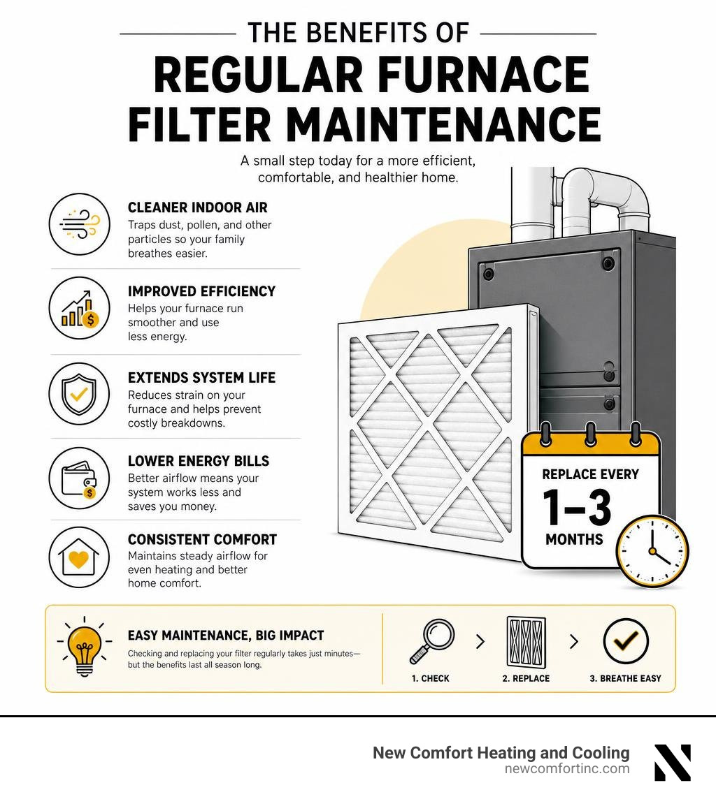 Benefits of regular furnace filter maintenance infographic infographic