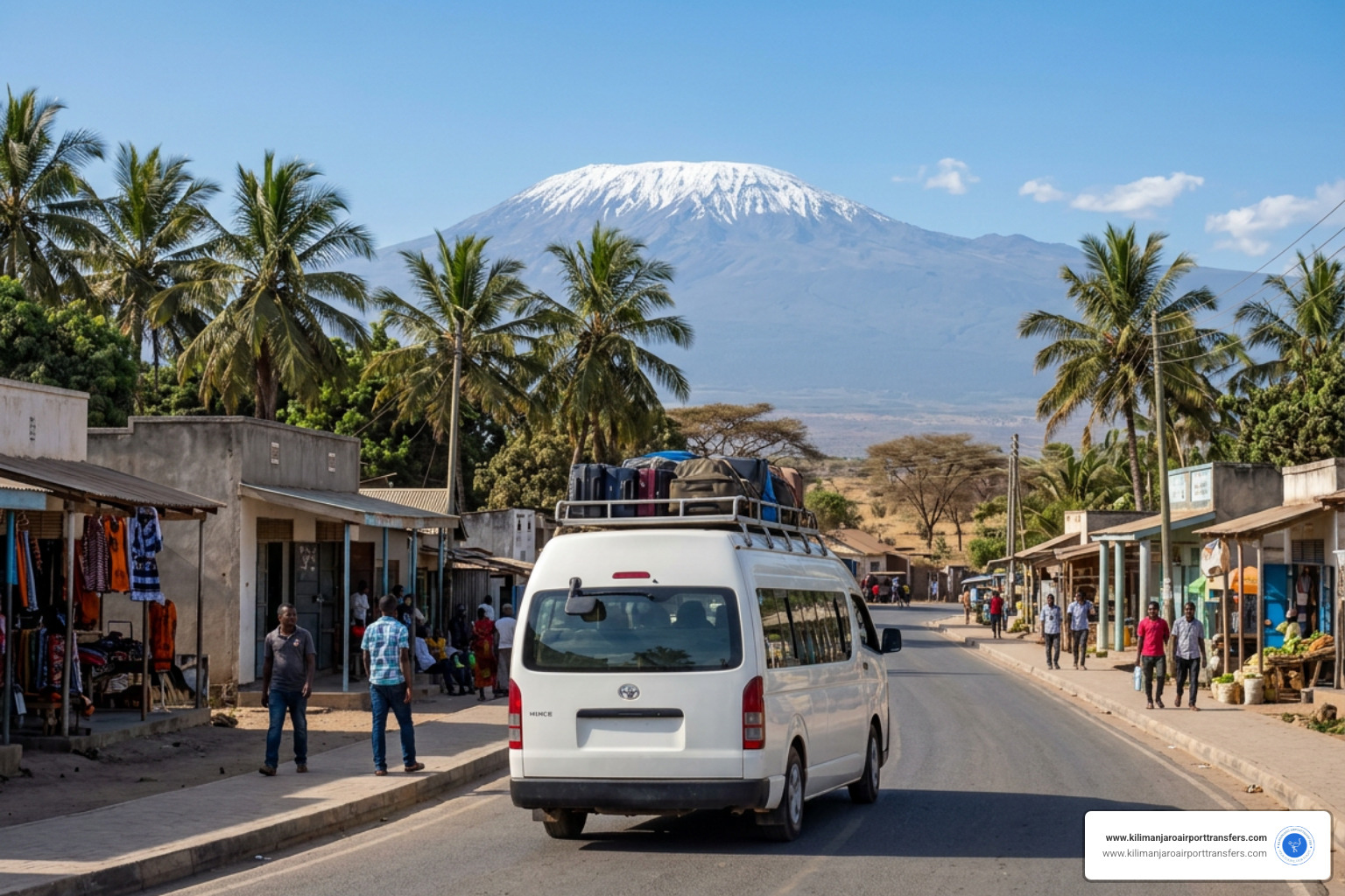 Transport vehicle departing Moshi town heading towards Kilimanjaro park gates