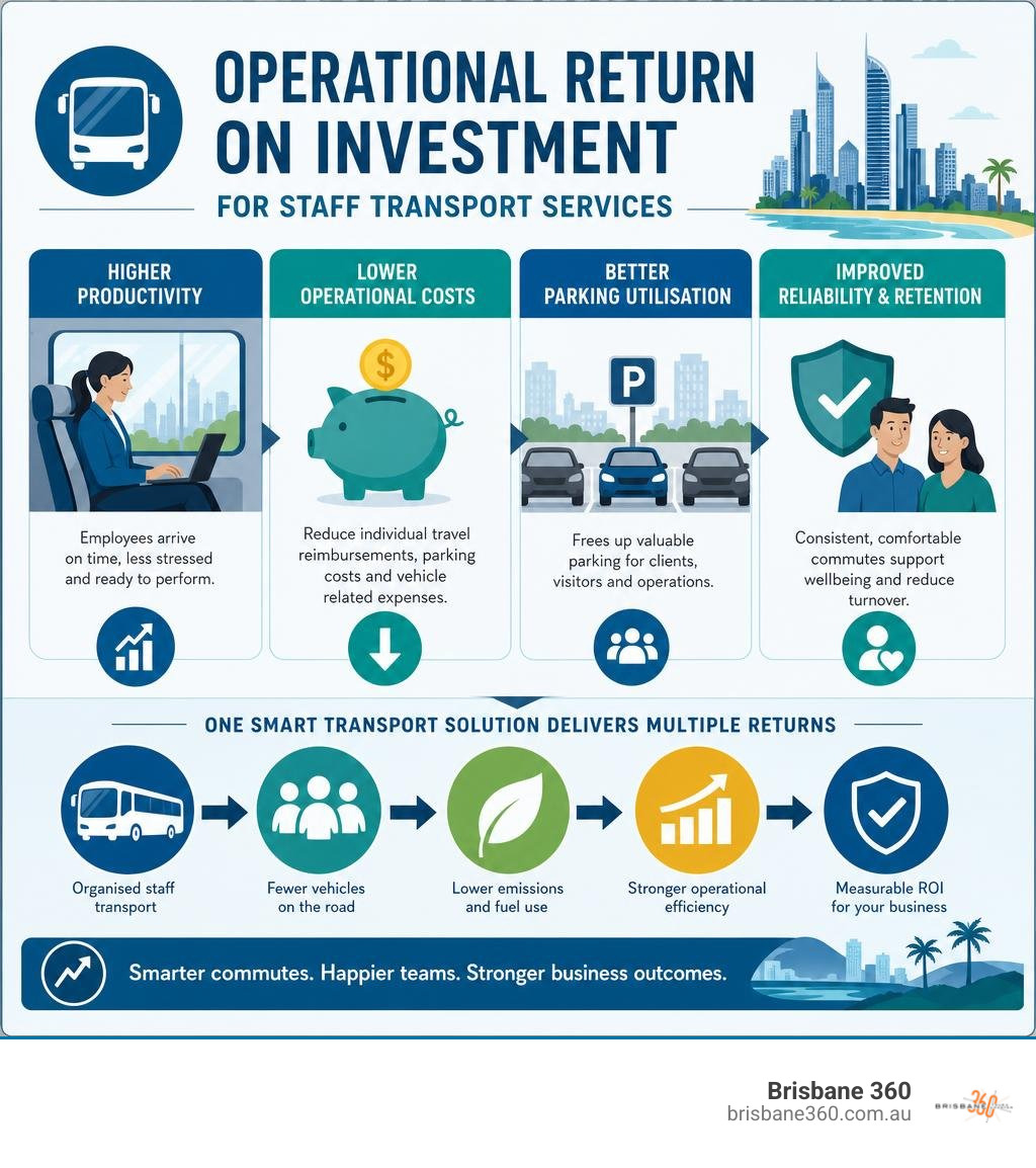 Operational return on investment for staff transport services infographic