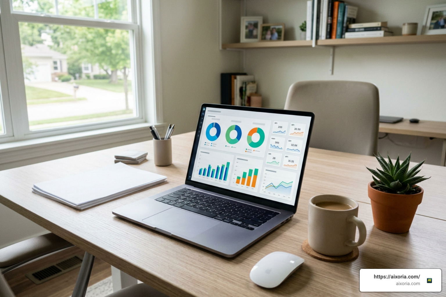 Interactive financial dashboard in Excel featuring visual pie charts and KPI cards