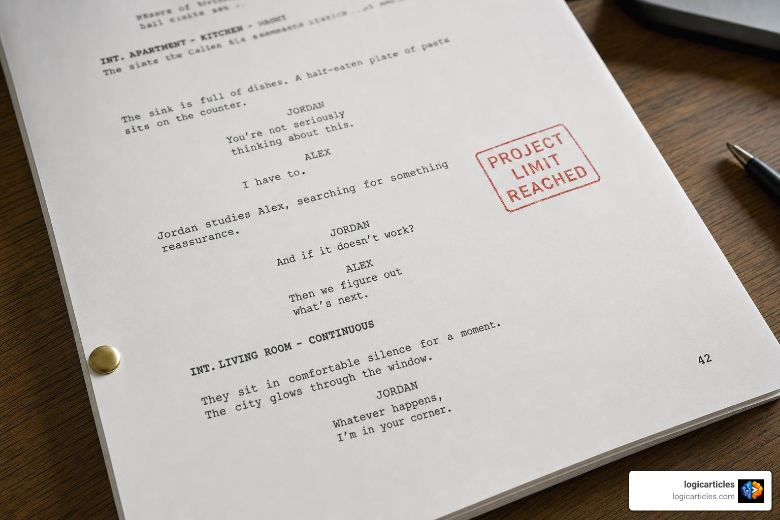screenplay draft page numbers watermark project limits