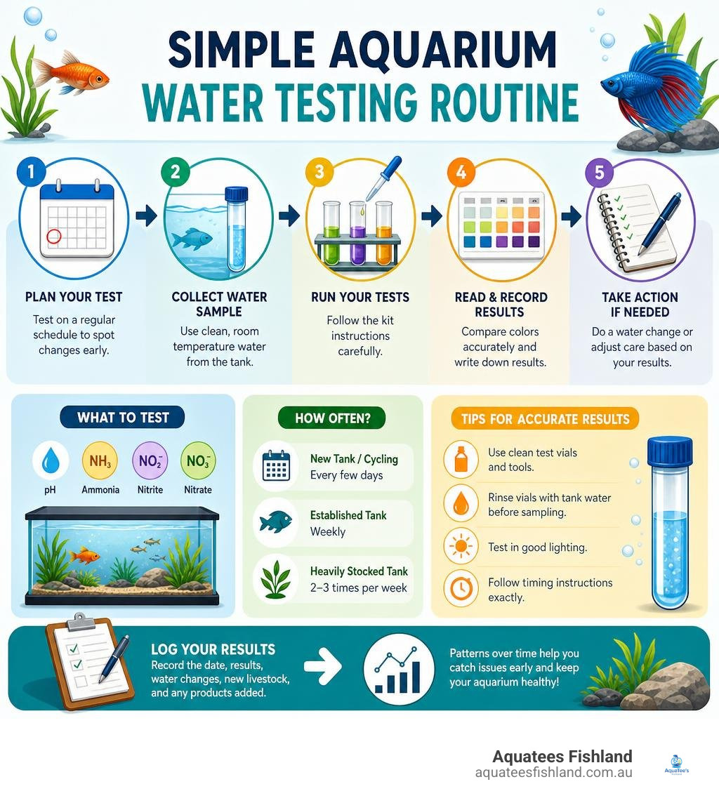 simple aquarium water testing routine infographic infographic