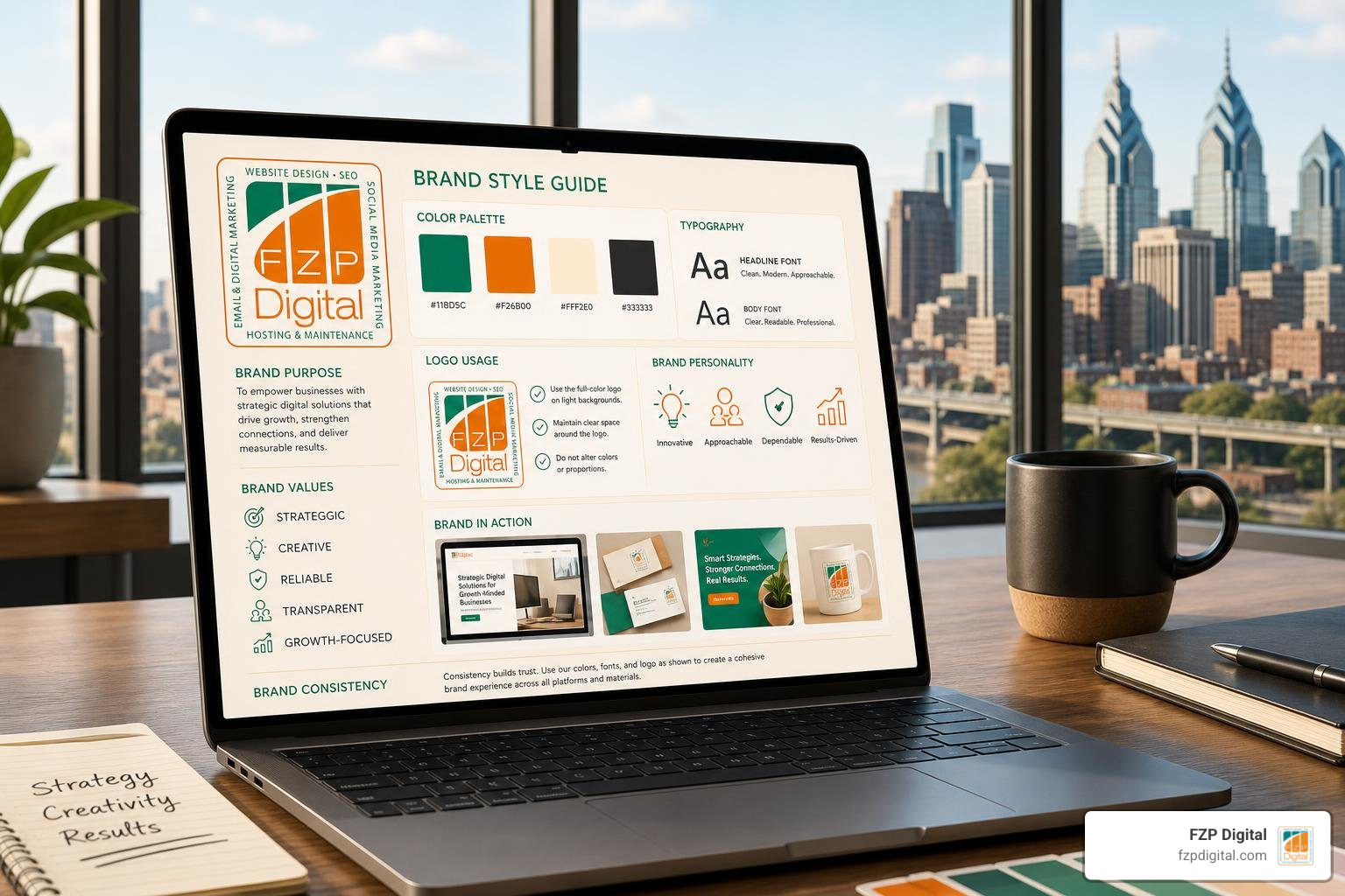 Digital brand style guide dashboard showing brand consistency rules Digital brand style guide dashboard showing brand consistency rules