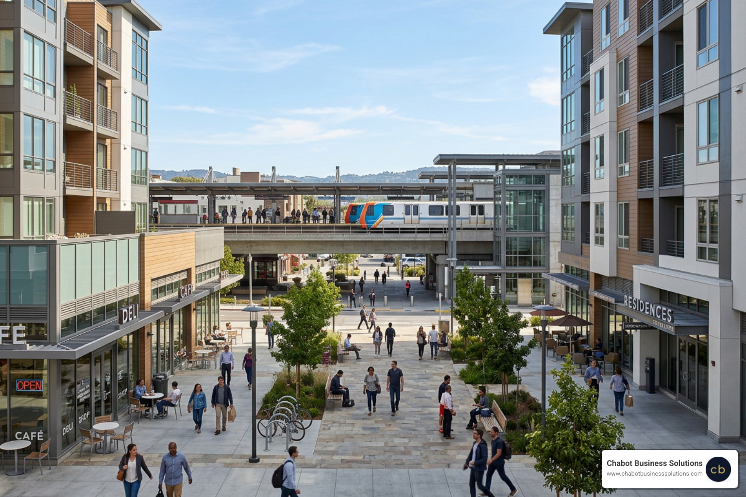 Bay Fair TOD transit-oriented redevelopment rendering Bay Fair TOD transit-oriented redevelopment rendering