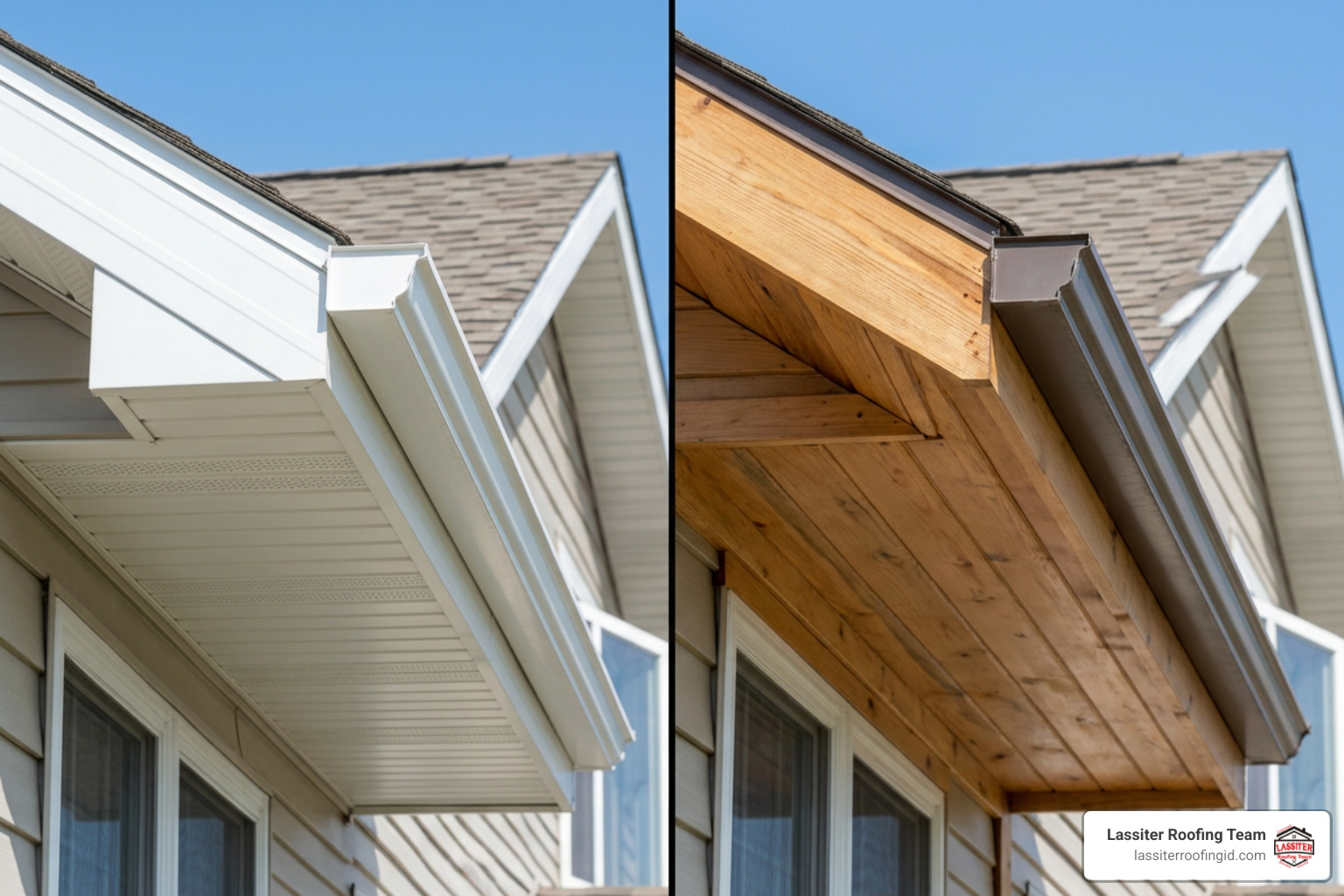 uPVC vs timber roofline boards side by side comparison