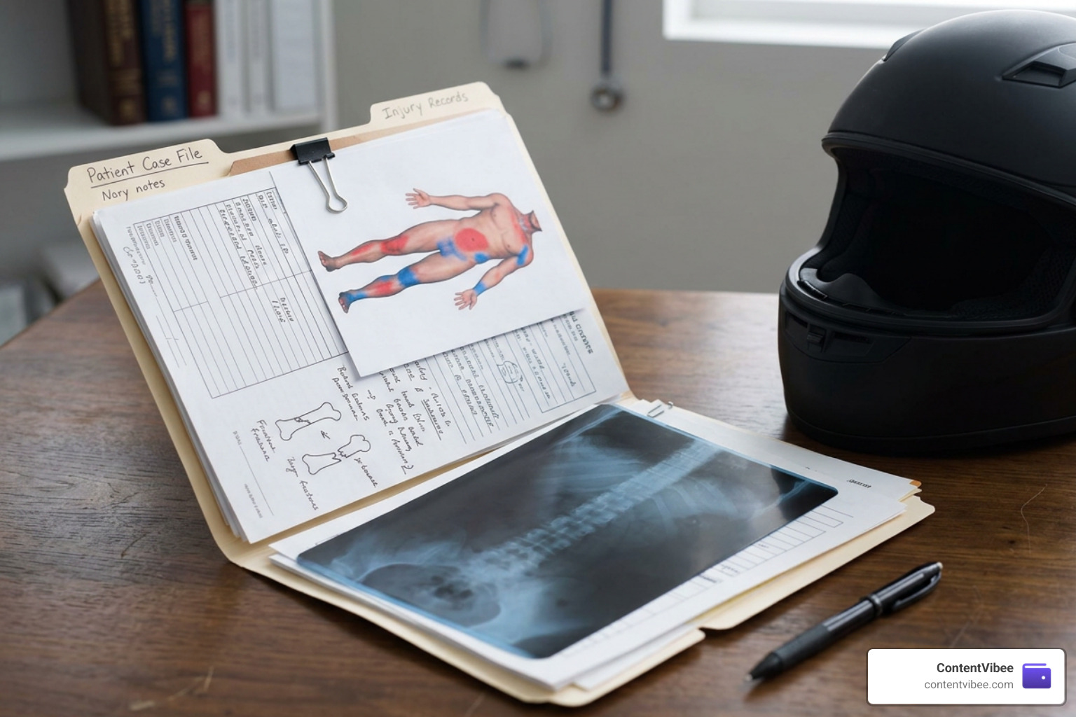 Medical documentation and injury records for claim valuation