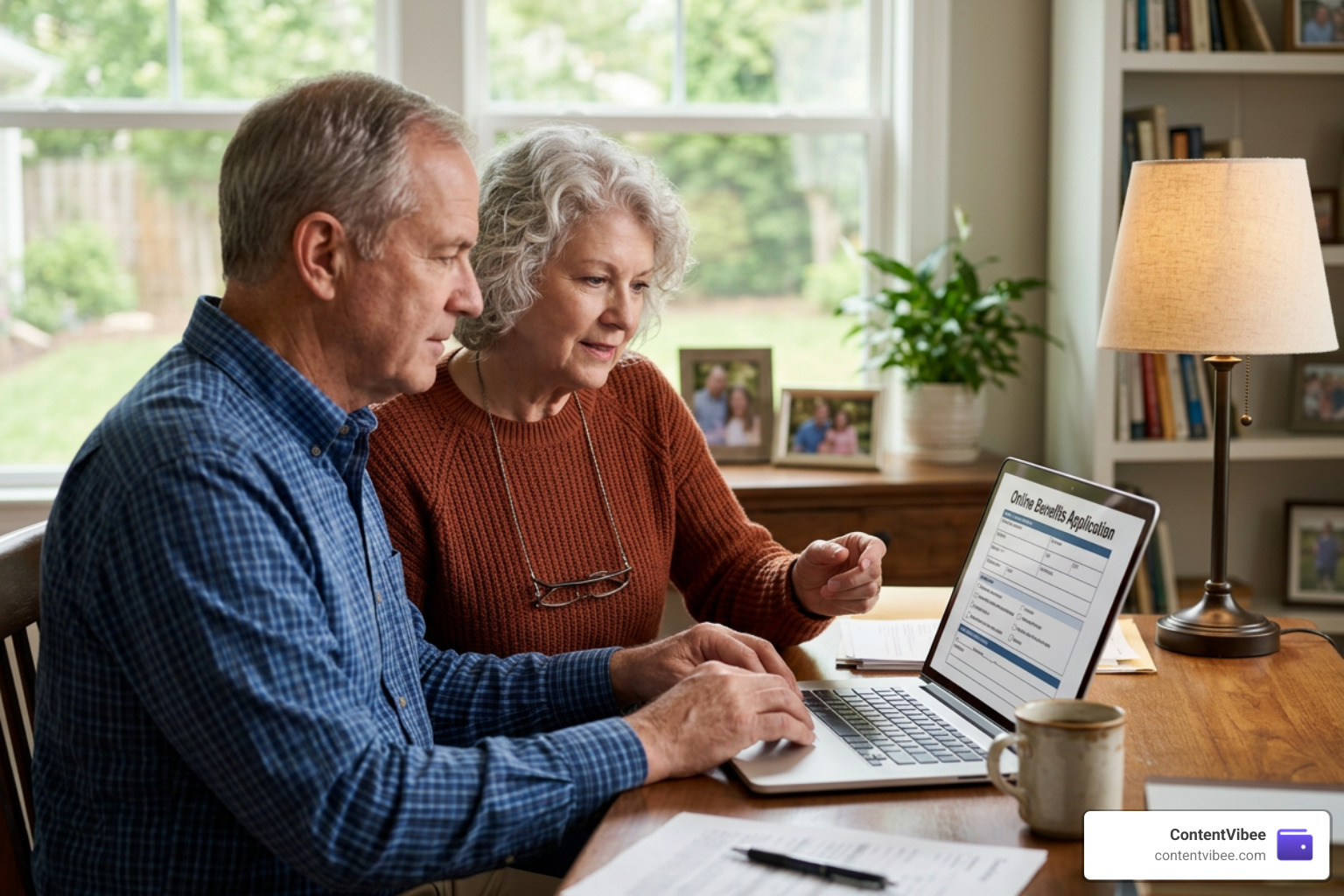 person submitting online form for spouse retirement benefits