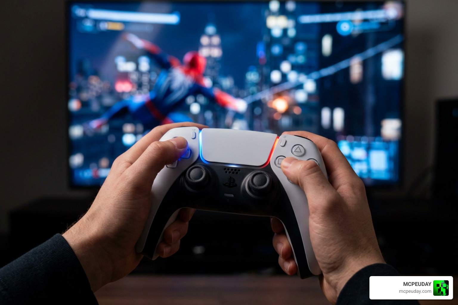 DualSense controller haptic feedback and adaptive triggers during PS5 gameplay DualSense controller haptic feedback and adaptive triggers during PS5 gameplay
