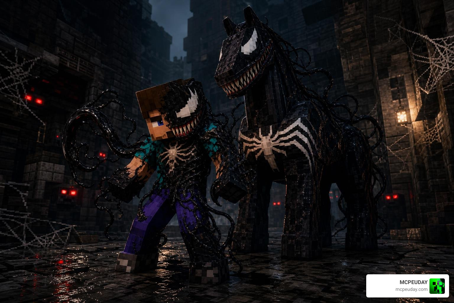 Venom symbiote transformation and Venom Horse in Minecraft Venom symbiote transformation and Venom Horse in Minecraft