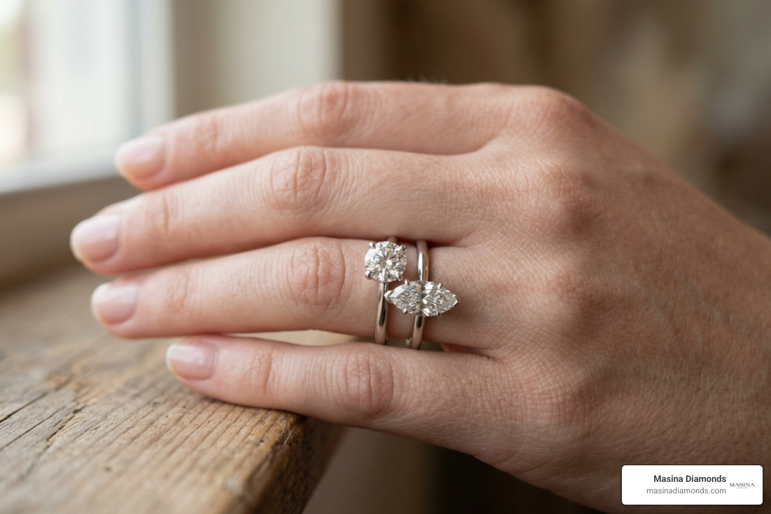 Comparing a 0.75 carat round brilliant diamond with an elongated marquise cut diamond