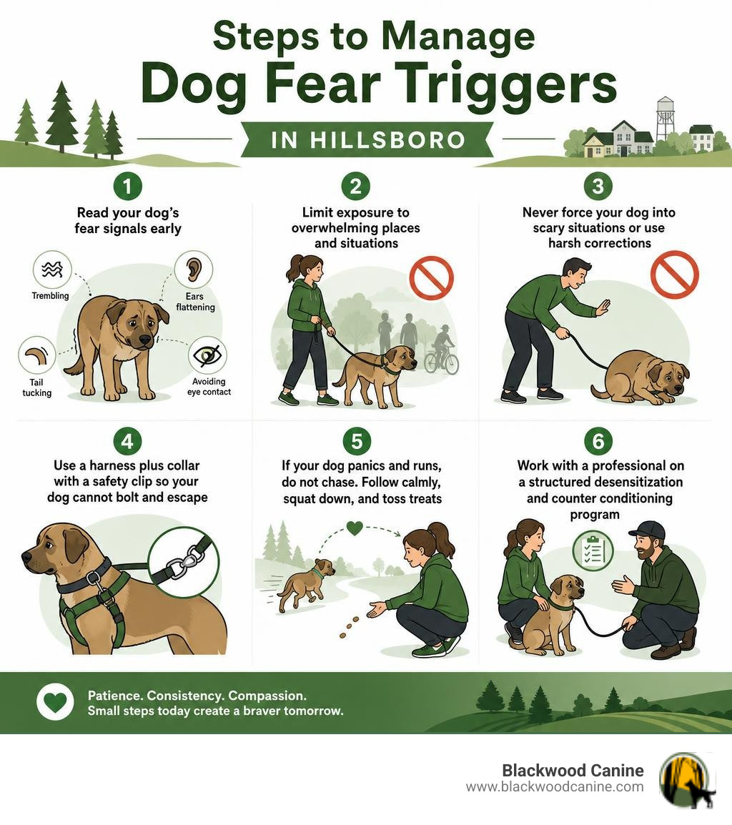 Steps to manage dog fear triggers in Hillsboro infographic infographic Steps to manage dog fear triggers in Hillsboro infographic infographic