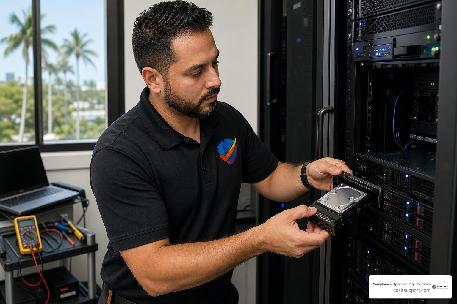 Local Orlando IT technician working on server hardware