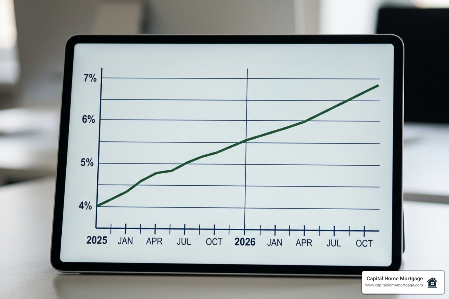 Mortgage interest rate trend chart from 2025 to 2026
