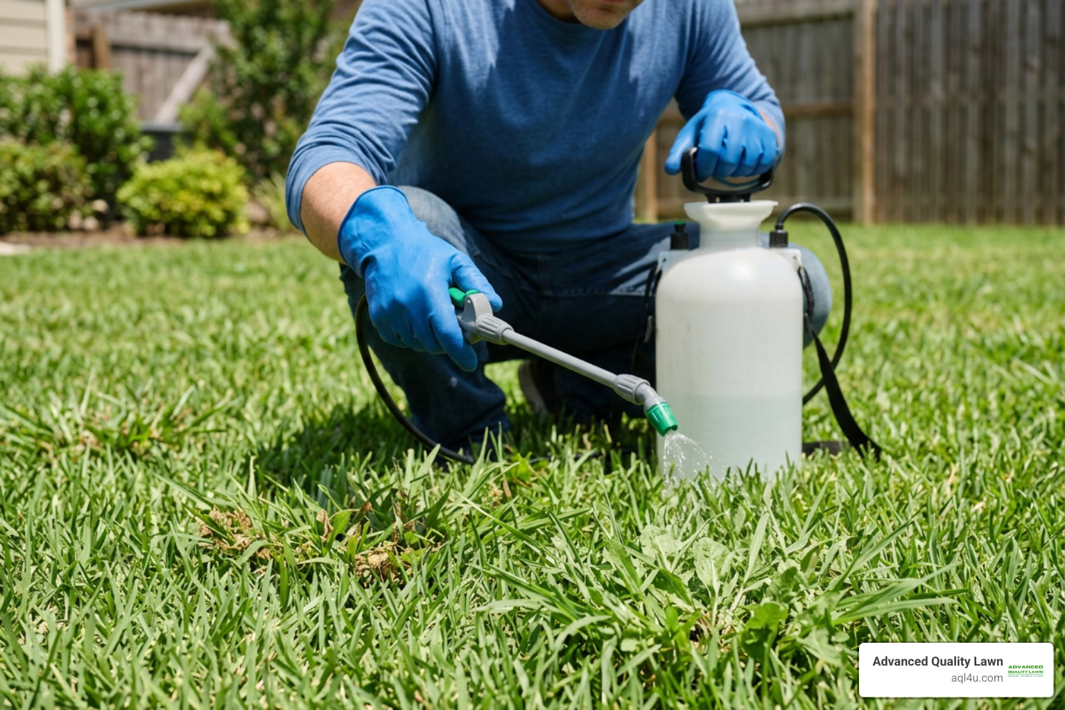 selective herbicide application on zoysia lawn