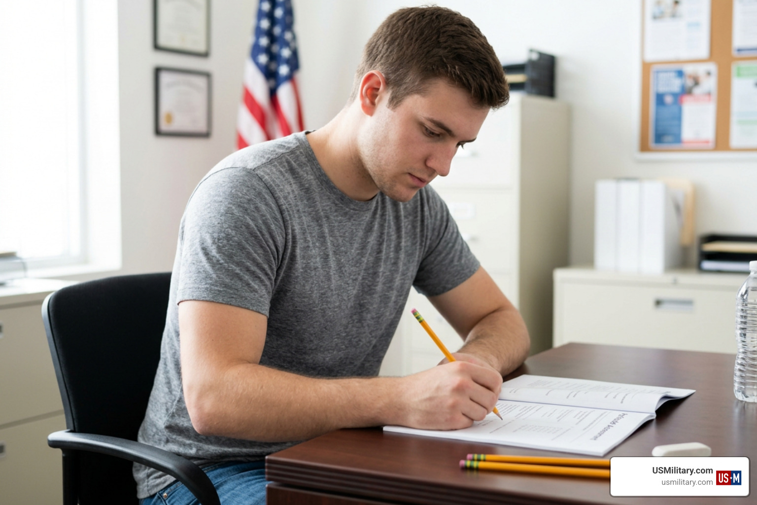 Air Force applicant taking the ASVAB exam Air Force applicant taking the ASVAB exam