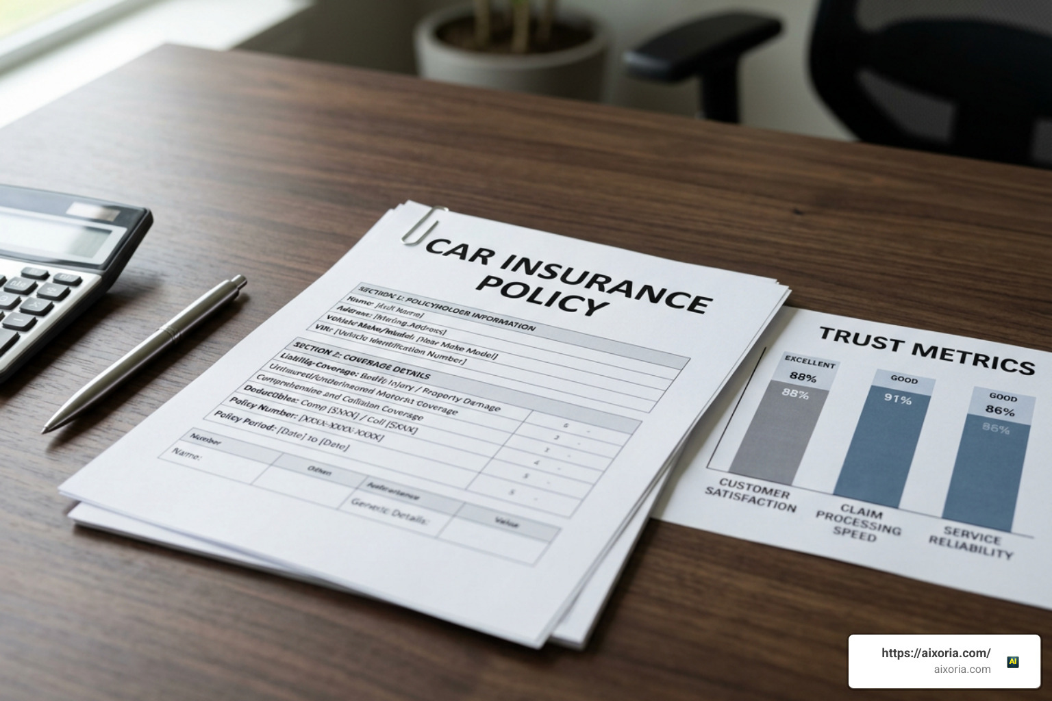 car insurance policy documents and trust metrics