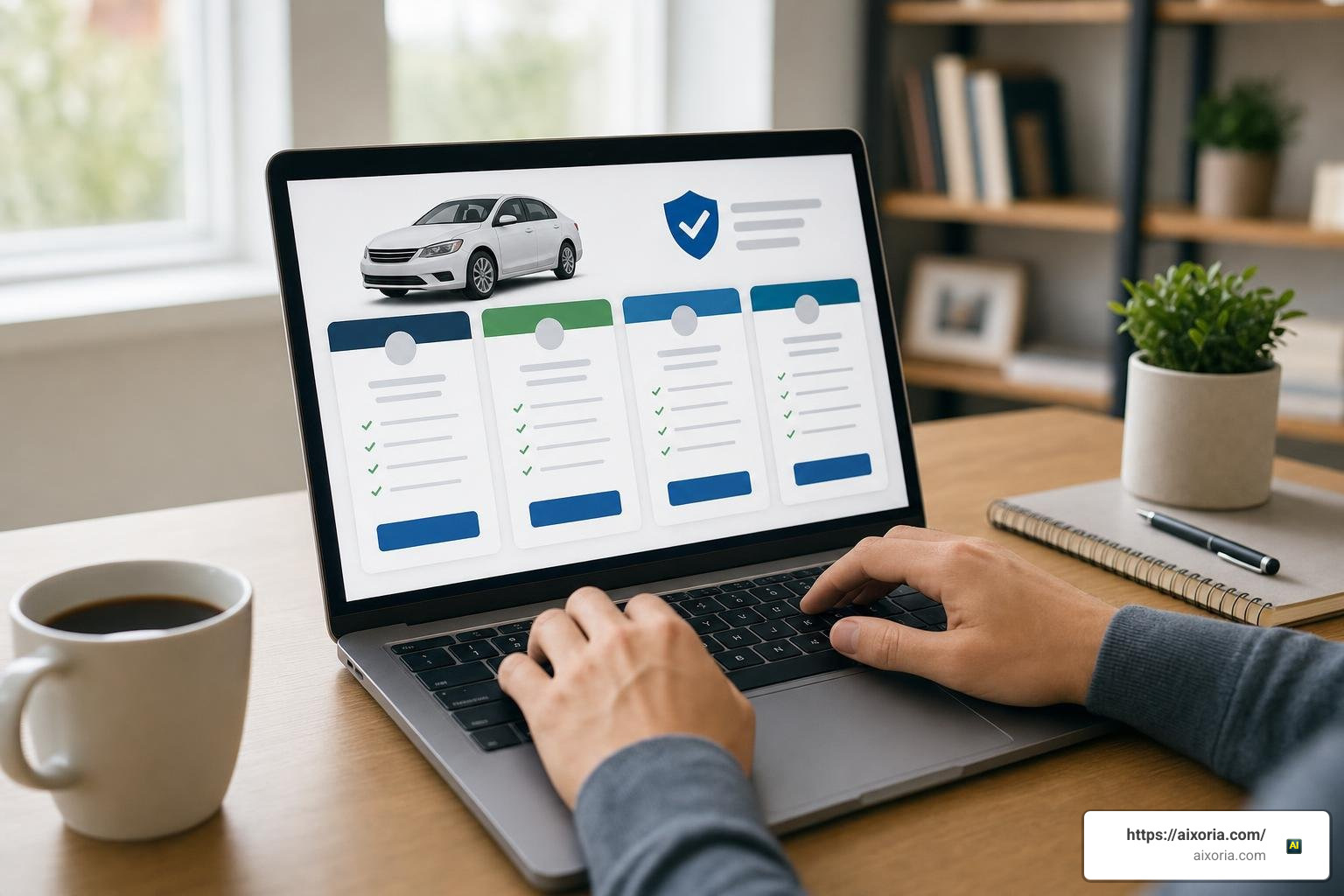 car insurance comparison site on laptop