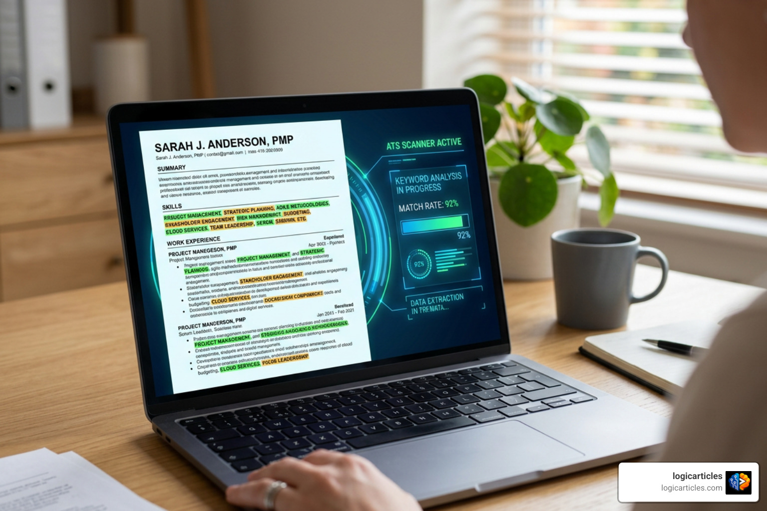 ATS scanner analyzing CV keywords