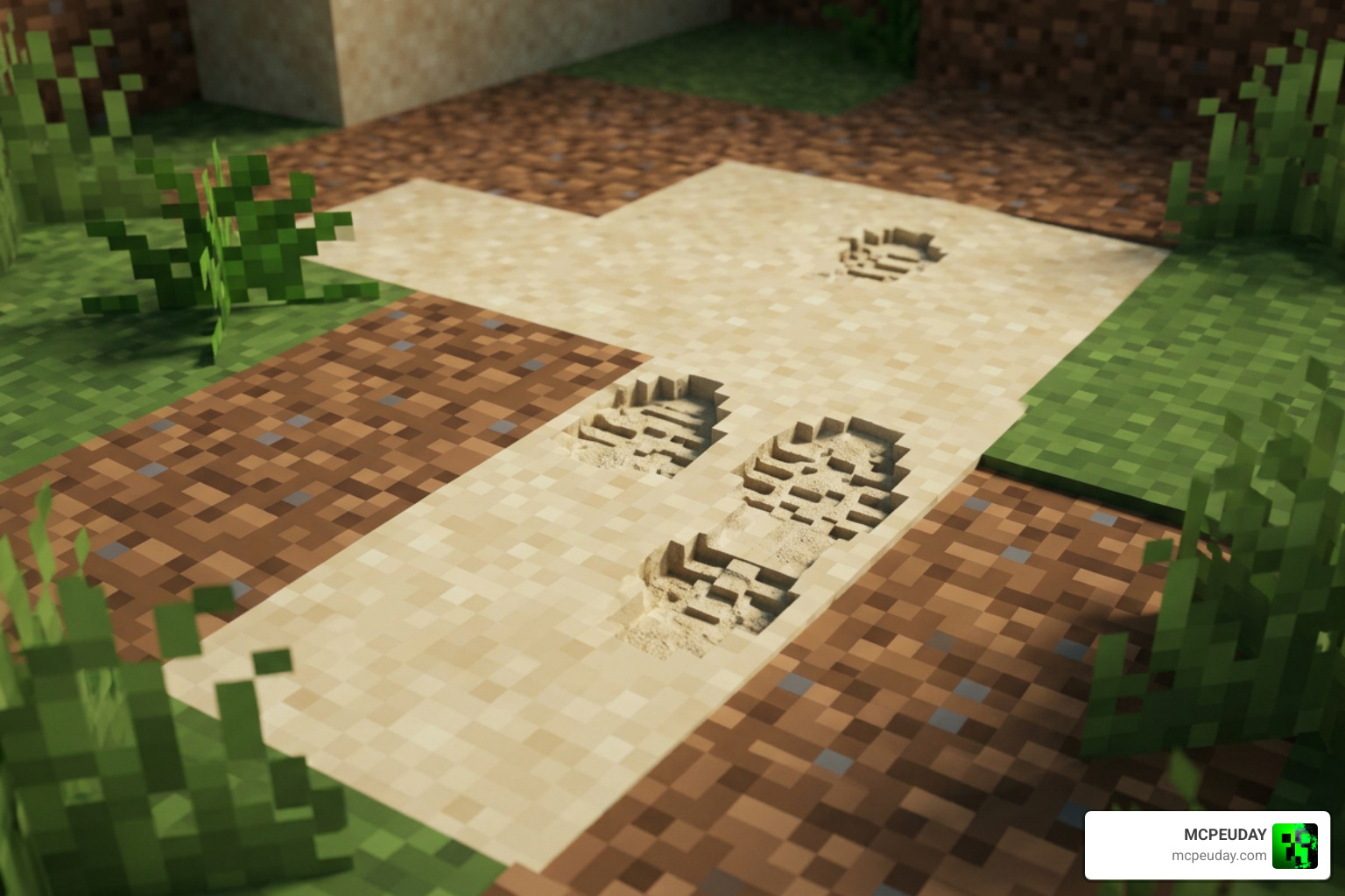 Footprints particle texture pack Minecraft sand tracks visual immersion Footprints particle texture pack Minecraft sand tracks visual immersion