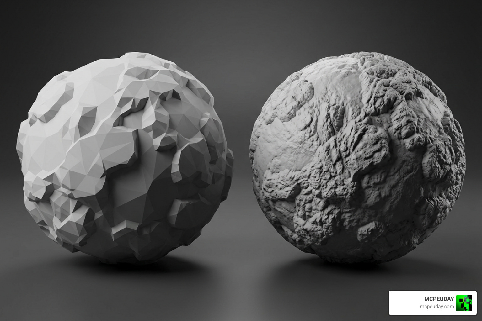 Mesh displacement geometry comparison showing mesh density and optimization