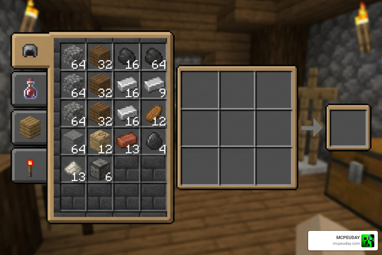 Compact grid layout in JEI Recipe Book Layout texture pack showing faster crafting UI Compact grid layout in JEI Recipe Book Layout texture pack showing faster crafting UI
