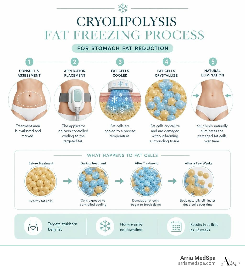 Cryolipolysis Fat Freezing Process For Stomach Fat Reduction Infographic Infographic