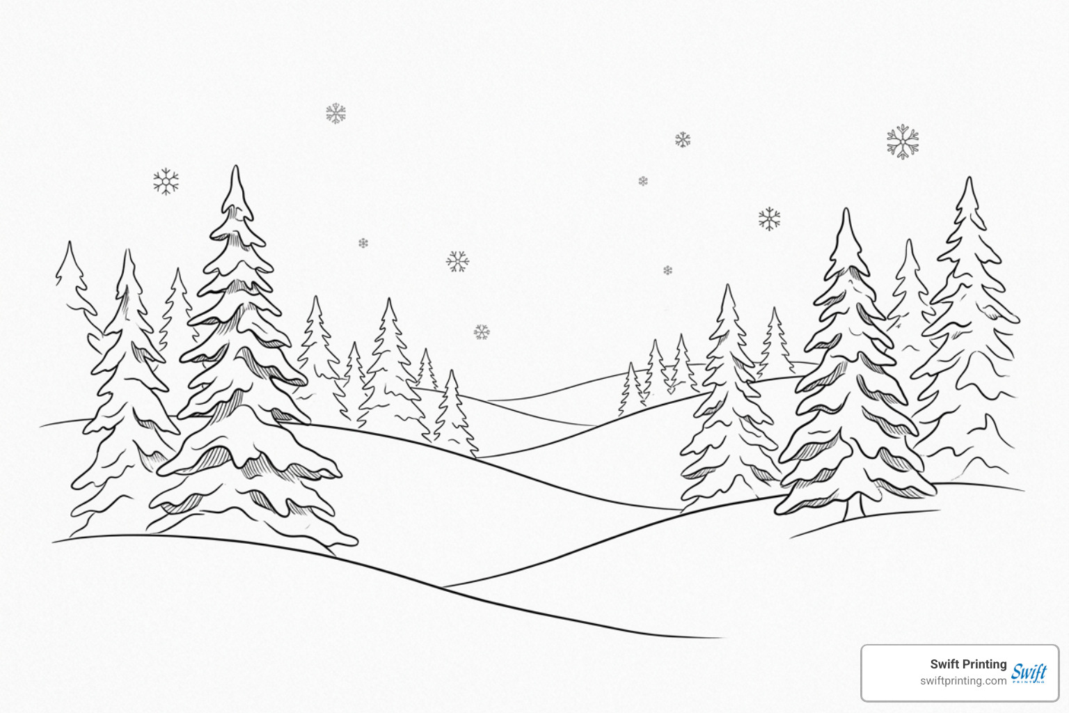 winter wonderland line art