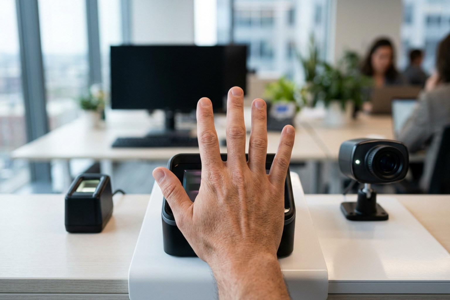 physical biometric sensor hardware including palm vein and optical scanners