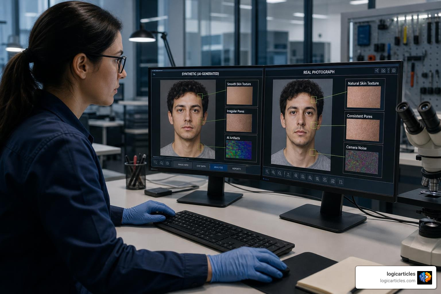 Digital forensics analysis inspecting synthetic media artifacts