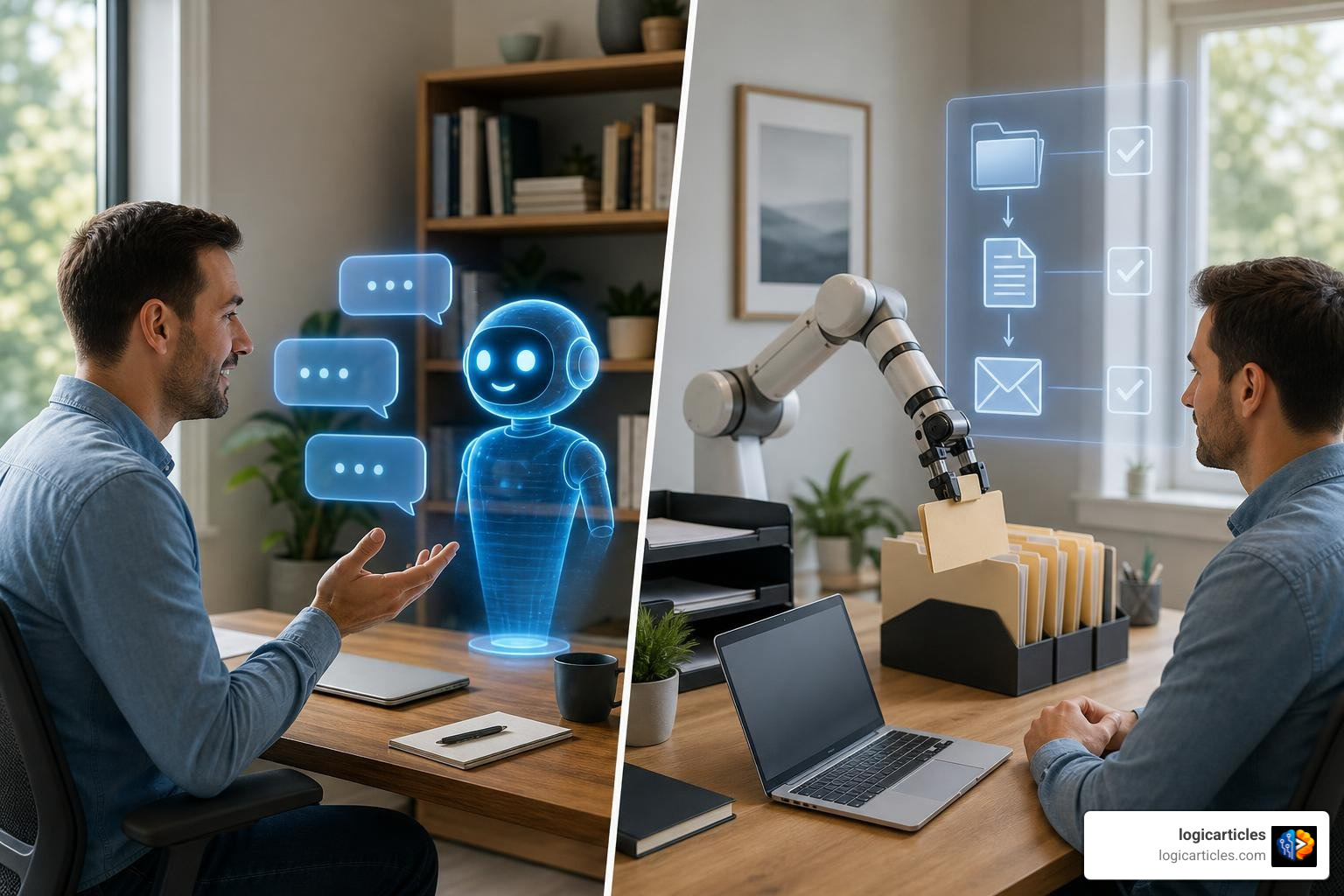 conversational AI versus autonomous agents diagram