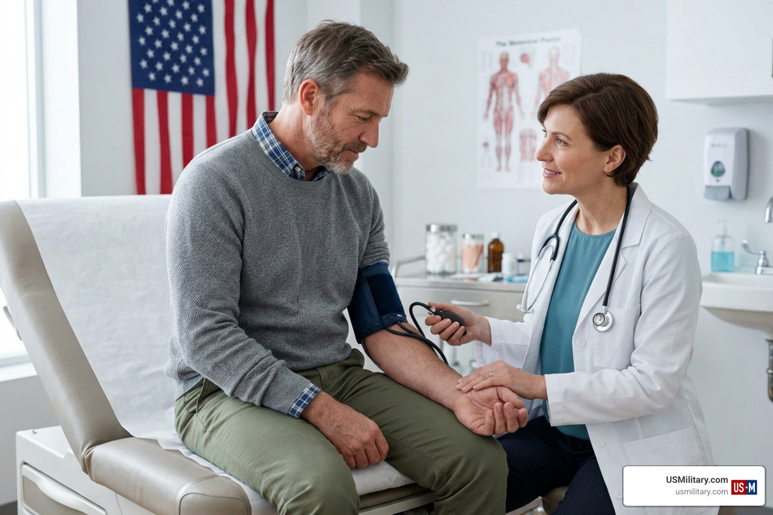 Navy SEAL veteran receiving medical healthcare treatment