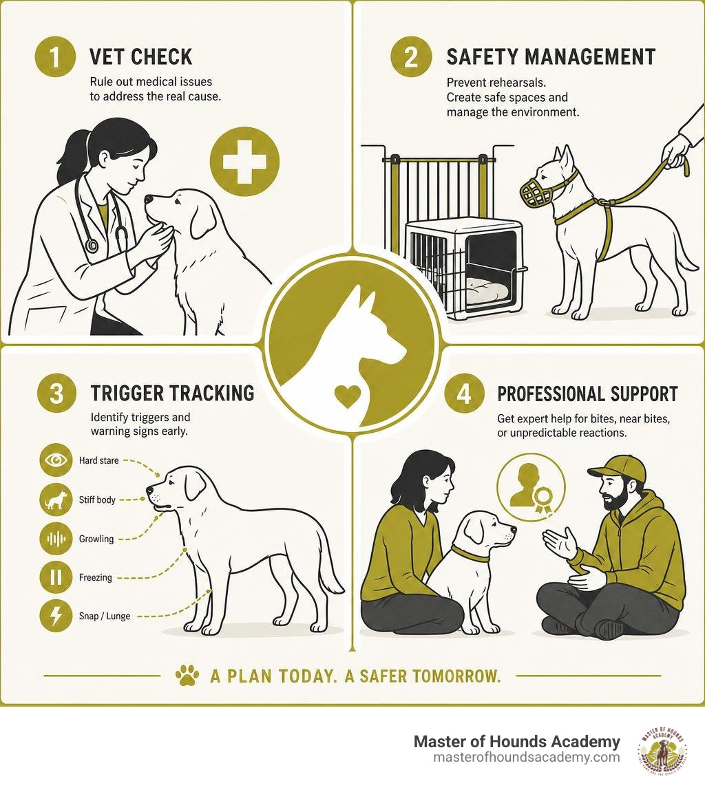 Infographic showing vet check, safety management, trigger tracking, and professional support infographic Infographic showing vet check, safety management, trigger tracking, and professional support infographic
