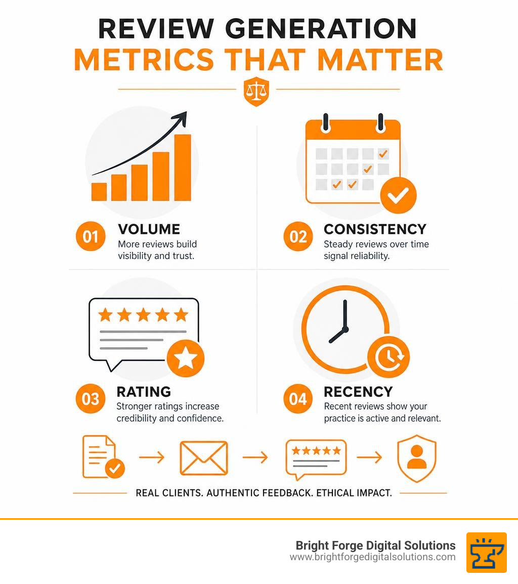 review generation metrics: volume, consistency, rating, and recency infographic review generation metrics: volume, consistency, rating, and recency infographic
