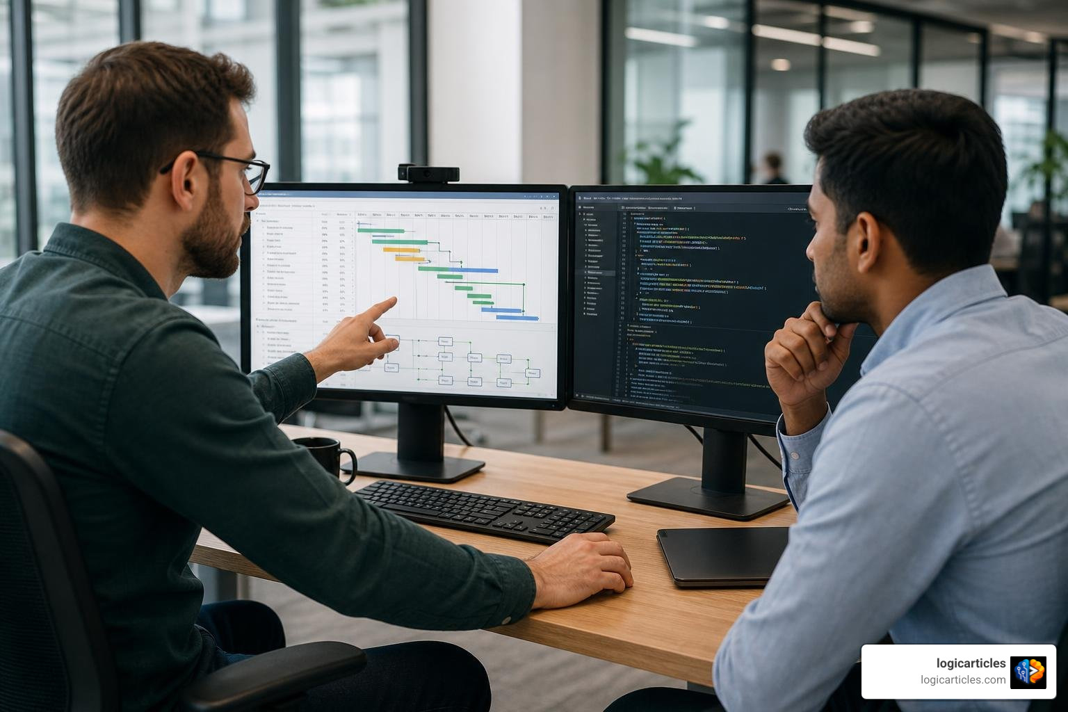 software developer building project management dashboard