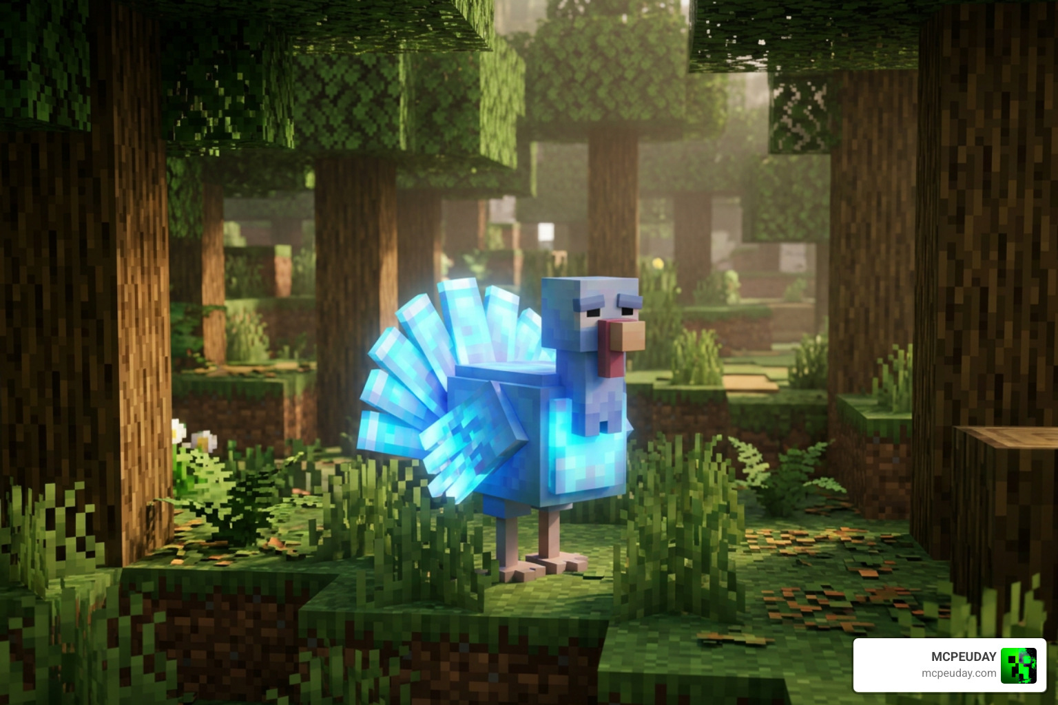 Dream Turkey mob in Minecraft forest biome