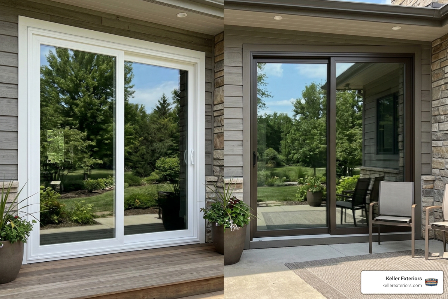 Vinyl and aluminum frame finishes comparison Vinyl and aluminum frame finishes comparison